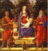 Sandro Botticelli Virgin and Child Enthroned between Saint John the Baptist and Saint John the Evangelist oil painting artist